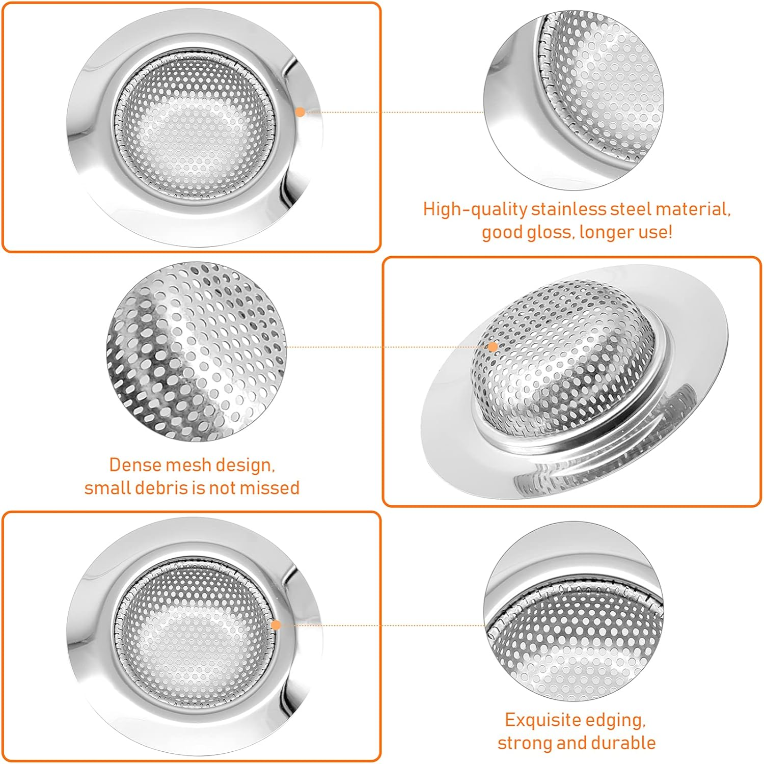 2Pcs Kitchen Sink Drain Strain - Stainless Steel Strainer incelemesi ve fiyatı