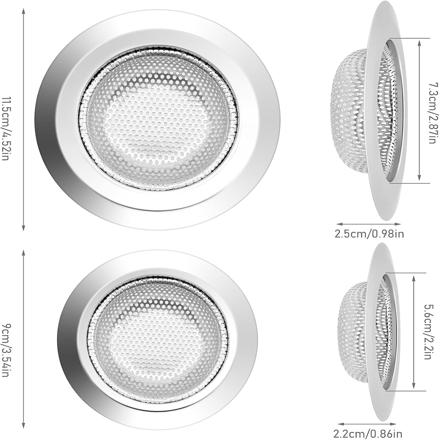 2Pcs Kitchen Sink Drain Strain - Stainless Steel Strainer incelemesi ve fiyatı
