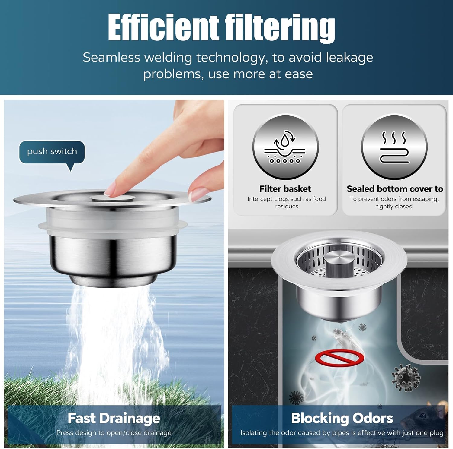 Kitchen Sink Drain Strainer, 4 - Stainless Steel Strainer incelemesi ve fiyatı
