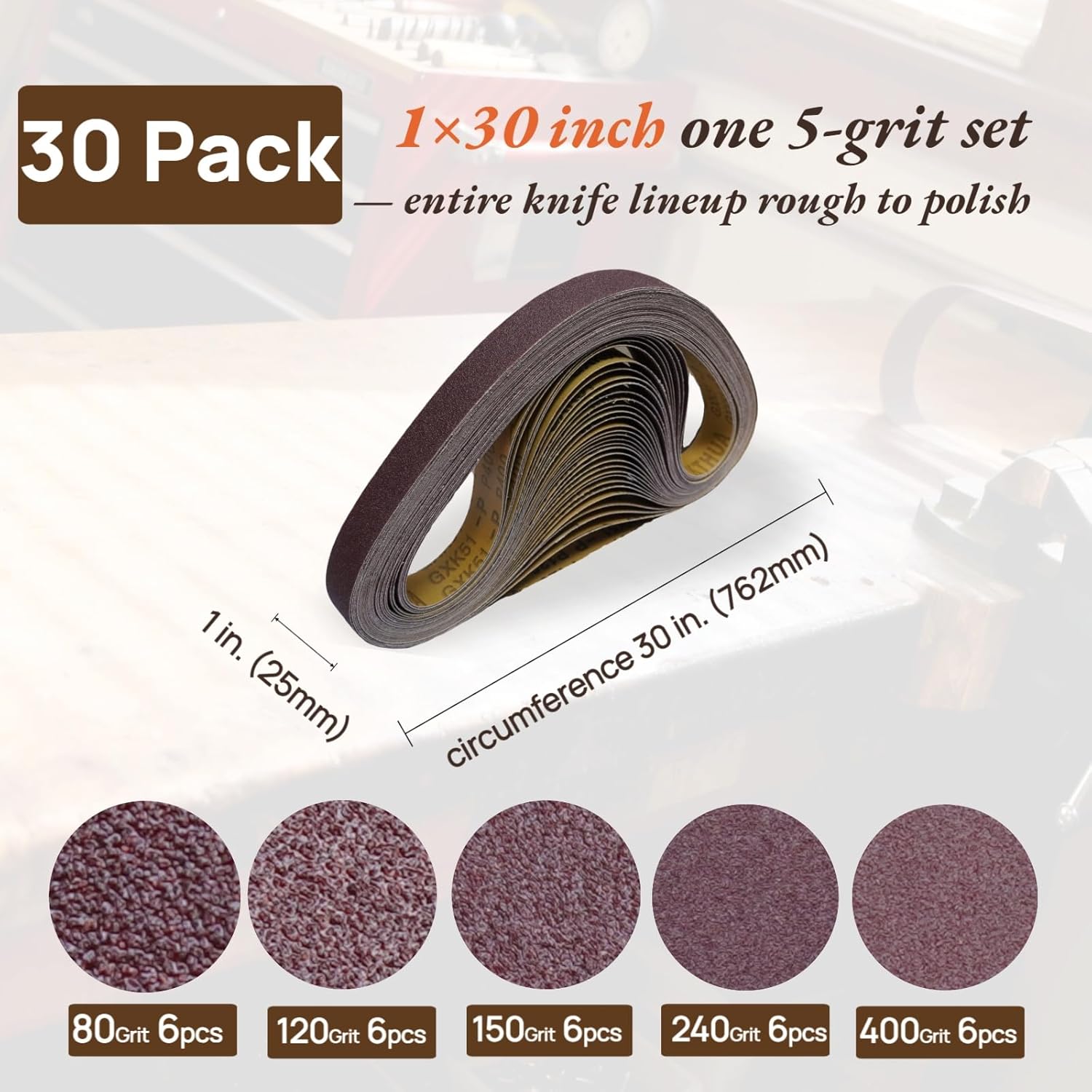 1x30 Sanding Belts 30 Pack 80- - Knife Sharpener incelemesi ve fiyatı