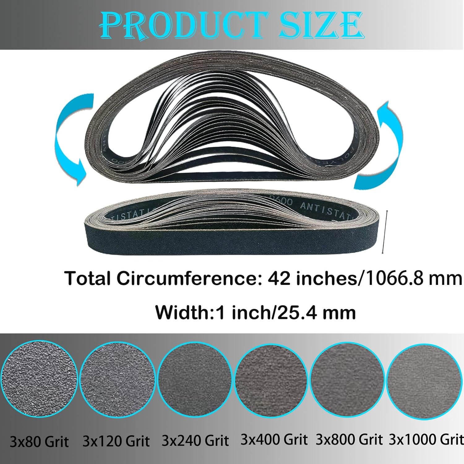 18 PCS 1x42 Inch Silicon Carbi - Knife Sharpener incelemesi ve fiyatı