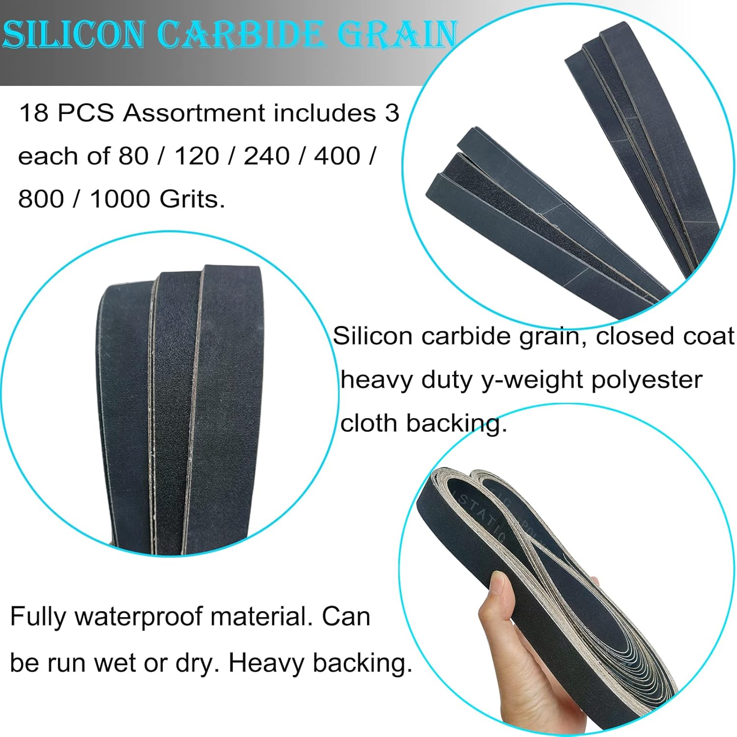 18 PCS 1x42 Inch Silicon Carbi - Knife Sharpener incelemesi ve fiyatı